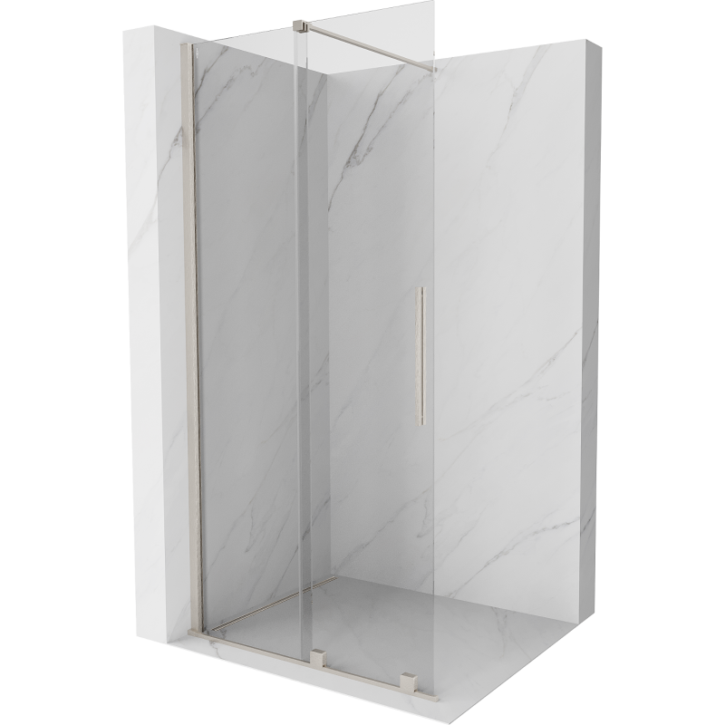 Mexen Velar sliding shower wall Walk-in 85 x 200 cm, transparent 8 mm, brushed nickel - 871-085-000-03-97