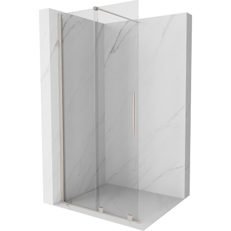 Mexen Velar Duschwand zum Schieben Walk-in 85 x 200 cm, transparent 8 mm, gebürsteter Nickel - 871-085-000-03-97