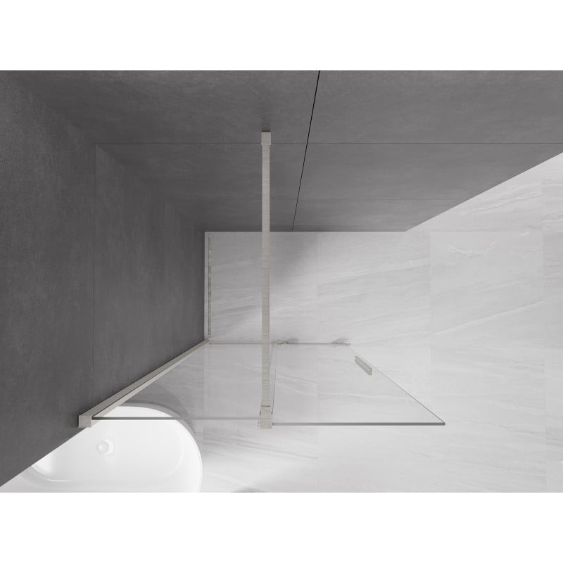 Mexen Velar ścianka prysznicowa rozsuwana Walk-in 80 x 200 cm, transparent 8 mm, nikiel szczotkowany - 871-080-000-03-97