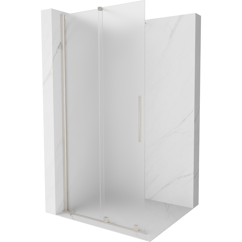 Mexen Velar Walk-In Duschwand Schiebbar 70 x 200 cm, Matt 8 mm, Gebürsteter Nickel - 871-070-000-33-97