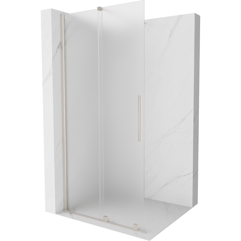 Mexen Velar sliding shower wall Walk-in 90 x 200 cm, frost 8 mm, brushed nickel - 871-090-000-33-97