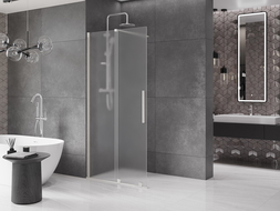 Mexen Velar paroi de douche coulissante Walk-in 70 x 200 cm, givre 8 mm, nickel brossé - 871-070-000-33-97