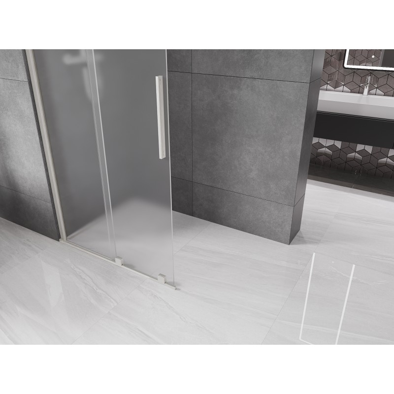 Mexen Velar ścianka prysznicowa rozsuwana Walk-in 75 x 200 cm, szron 8 mm, nikiel szczotkowany - 871-075-000-33-97