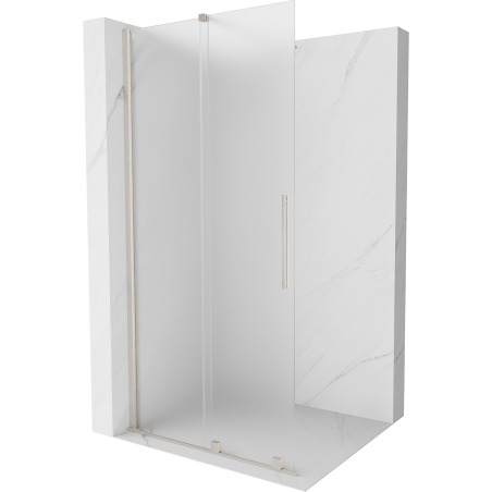 Mexen Velar sliding Walk-in shower wall 110 x 200 cm, frost 8 mm, brushed nickel - 871-110-000-33-97