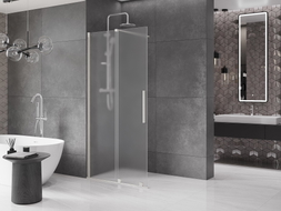 Mexen Velar klizna stijenka na klizanje Walk-in 100 x 200 cm, matirano staklo 8 mm, brušeni nikal - 871-100-000-33-97