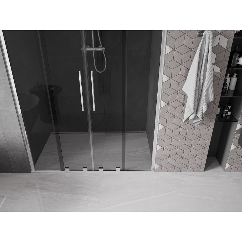 Mexen Velar Duo drzwi prysznicowe rozsuwane 160 cm, grafit, chrom - 871-160-000-42-01