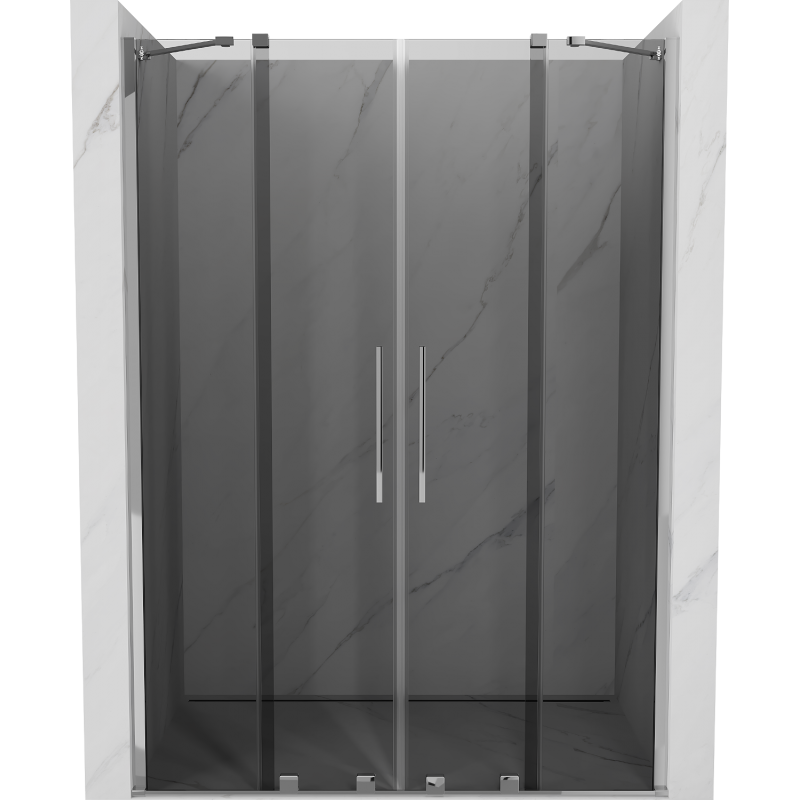 Mexen Velar Duo skjutbara duschdörrar 160 cm, grafit, krom - 871-160-000-42-01