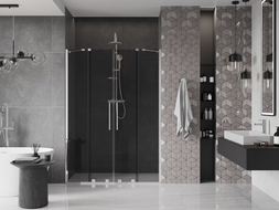 Mexen Velar Duo drzwi prysznicowe rozsuwane 160 cm, grafit, chrom - 871-160-000-42-01