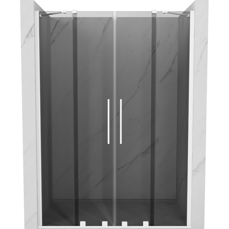 Mexen Velar Duo porta doccia scorrevole 160 cm, grafite, bianco - 871-160-000-42-20