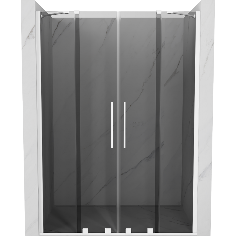Mexen Velar Duo sliding shower door 160 cm, graphite, white - 871-160-000-42-20