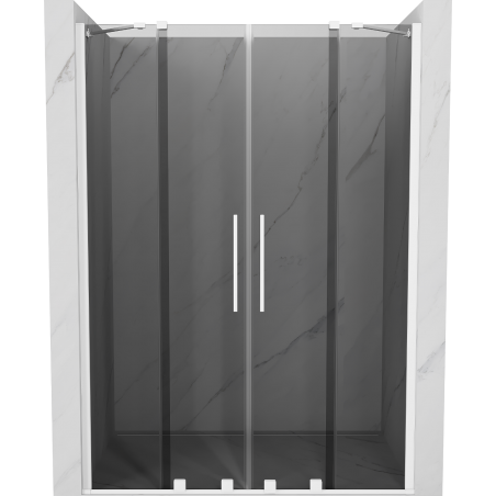 Mexen Velar Duo sliding shower door 160 cm, graphite, white - 871-160-000-42-20