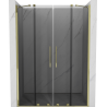 Mexen Velar Duo Schiebetür Dusche 140 cm, Grafit, Gold - 871-140-000-42-50