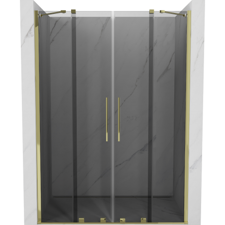 Mexen Velar Duo sliding shower door 160 cm, graphite, gold - 871-160-000-42-50