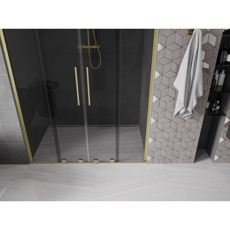 Mexen Velar Duo lükanduksed duššile 140 cm, grafiit, kuldne harjatud - 871-140-000-42-55
