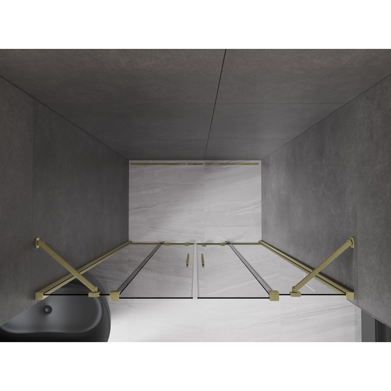Mexen Velar Duo lükanduksed duššile 140 cm, grafiit, kuldne harjatud - 871-140-000-42-55