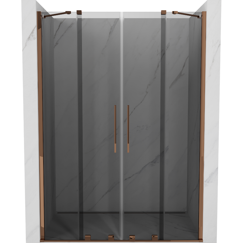 Mexen Velar Duo sliding shower doors 140 cm, graphite, rose gold - 871-140-000-42-60