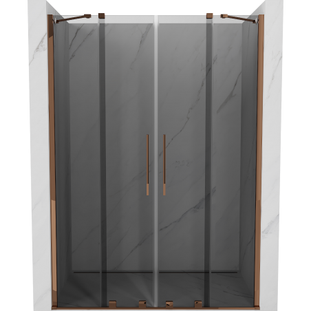 Mexen Velar Duo porte de douche coulissante 140 cm, graphite, or rose - 871-140-000-42-60