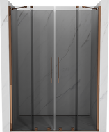 Mexen Velar Duo drzwi prysznicowe rozsuwane 140 cm, grafit, różowe złoto - 871-140-000-42-60