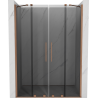 Mexen Velar Duo 160 cm Sliding Shower Door, Graphite, Brushed Copper - 871-160-000-42-65