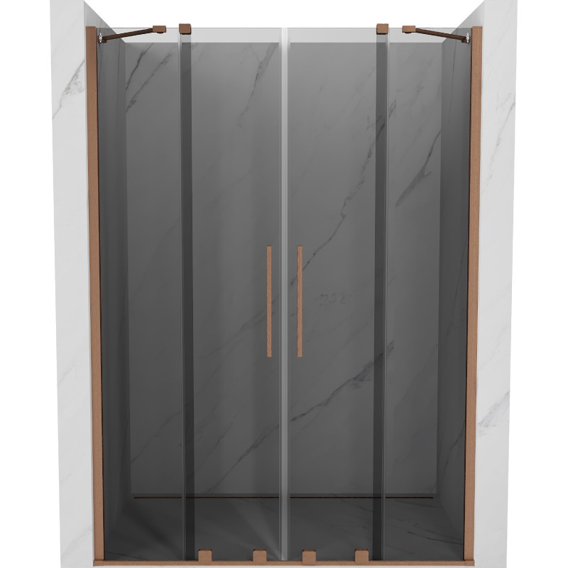 Mexen Velar Duo lükandustega dušiuksed 140 cm, grafiit, harjatud vask - 871-140-000-42-65