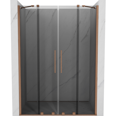 Mexen Velar Duo sliding shower doors 140 cm, graphite, brushed copper - 871-140-000-42-65