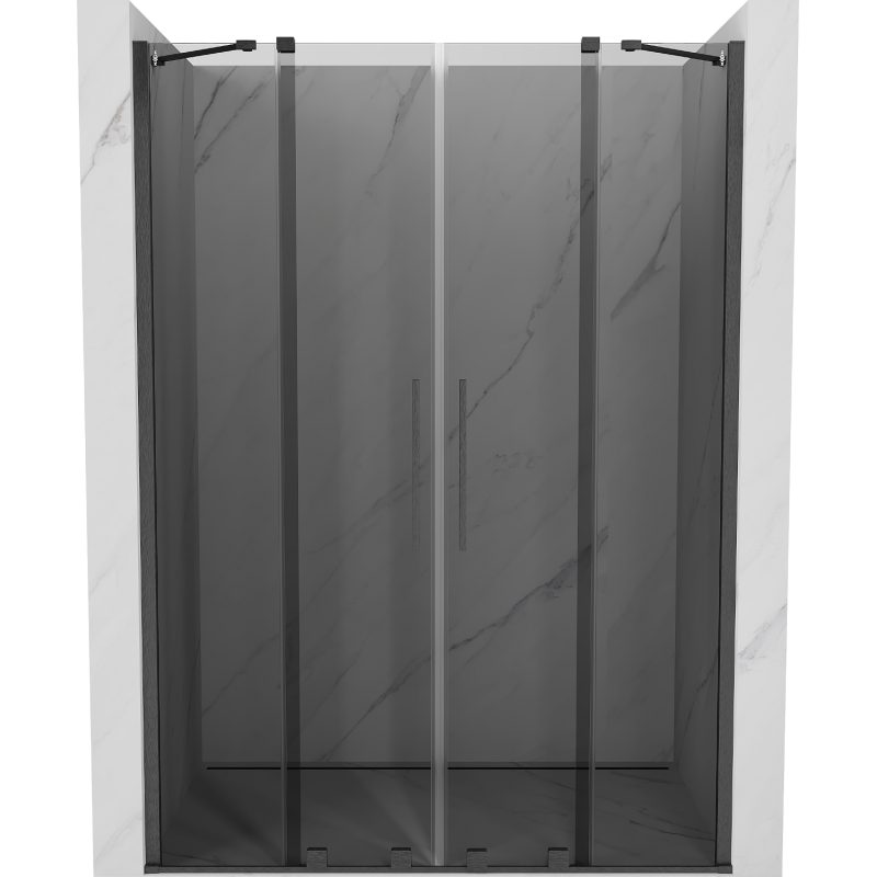 Mexen Velar Duo puerta de ducha corredera 140 cm, grafito, gris arma cepillado - 871-140-000-42-66