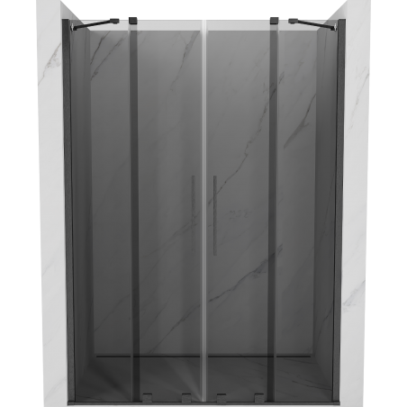 Mexen Velar Duo sliding shower door 140 cm, graphite, brushed gun gray - 871-140-000-42-66