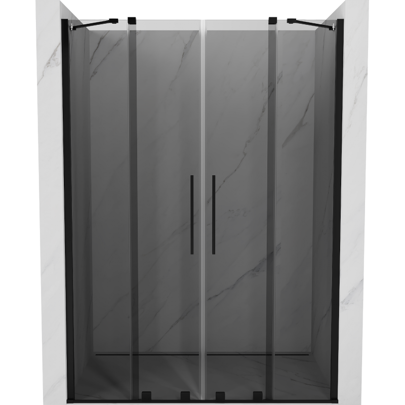 Mexen Velar Duo Schiebeduschtür 160 cm, Graphit, Schwarz - 871-160-000-42-70