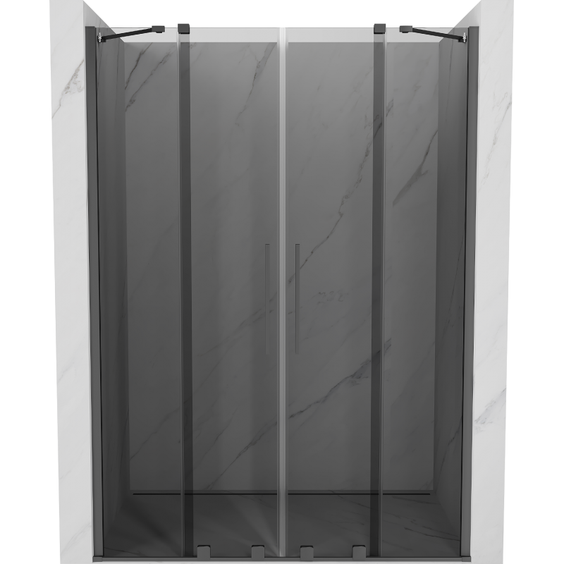 Mexen Velar Duo sliding shower door 140 cm, graphite, gun metal - 871-140-000-42-95