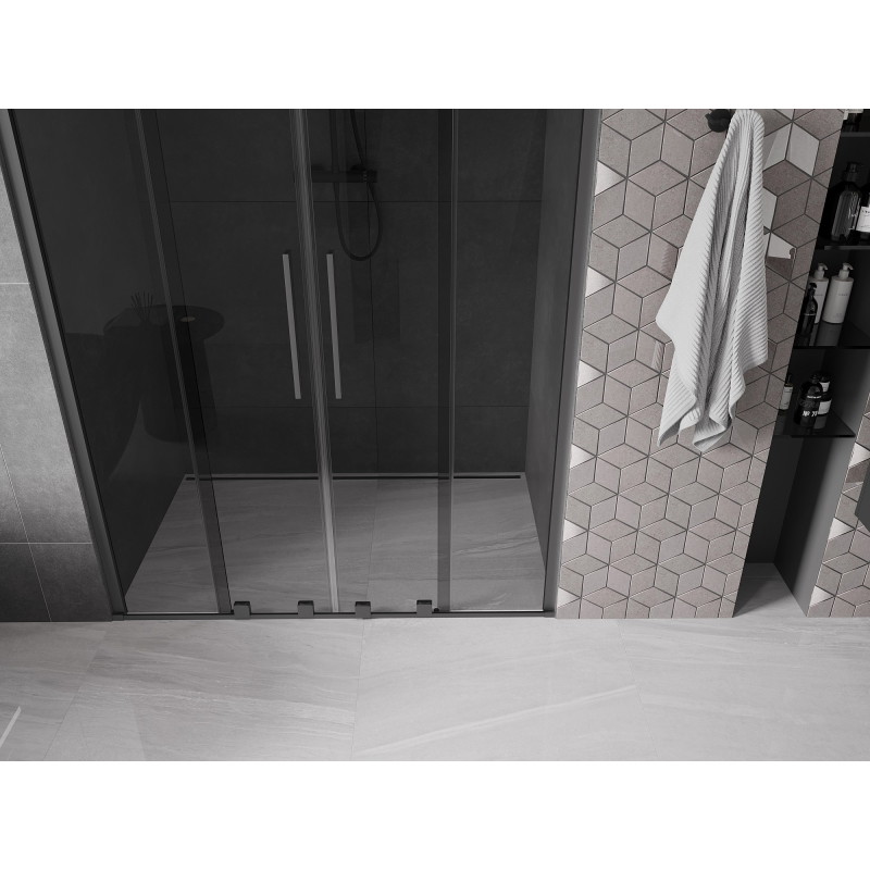 Mexen Velar Duo lükanddush uksekomplekt 160 cm, grafiit, gun metal - 871-160-000-42-95