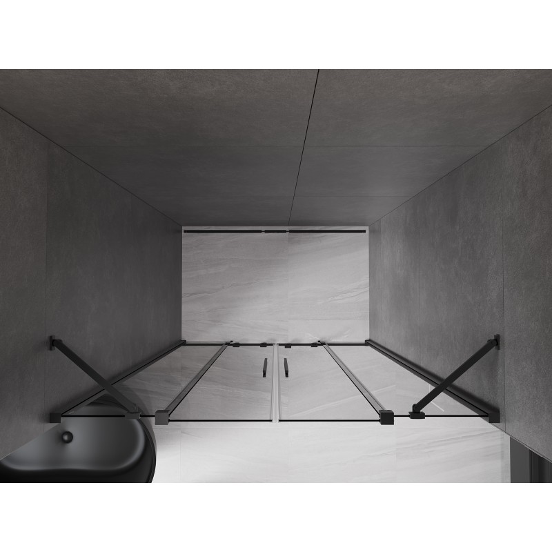 Mexen Velar Duo drzwi prysznicowe rozsuwane 140 cm, grafit, czarne - 871-140-000-42-70