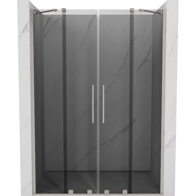 Mexen Velar Duo lükandusega dušiuksed 140 cm, grafiit, harjatud nikkel - 871-140-000-42-97