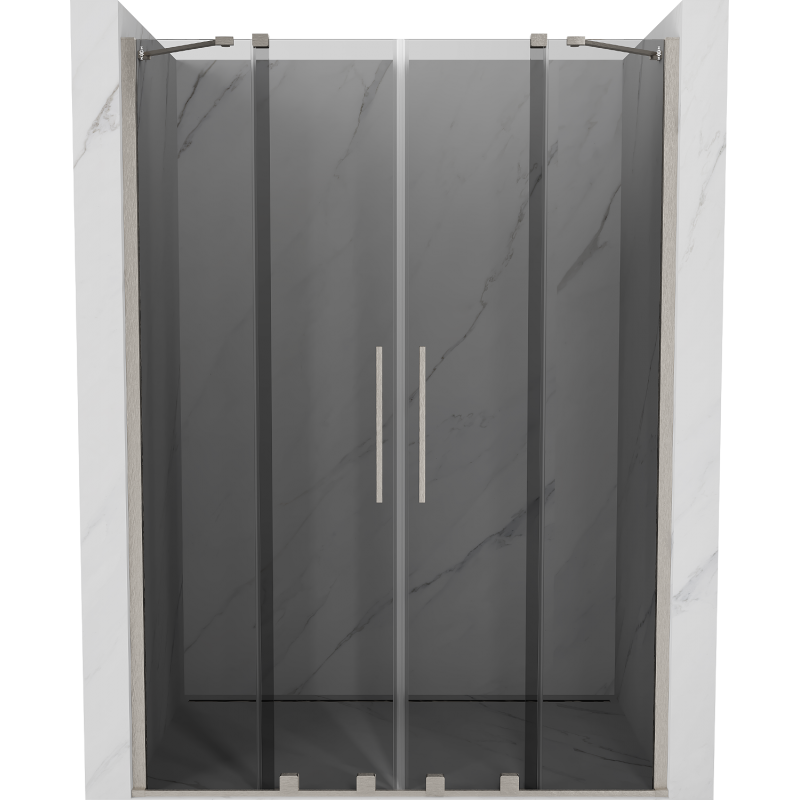 Mexen Velar Duo puertas de ducha correderas 160 cm, grafito, níquel cepillado - 871-160-000-42-97