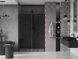Mexen Velar Duo drzwi prysznicowe rozsuwane 160 cm, grafit, czarne - 871-160-000-42-70