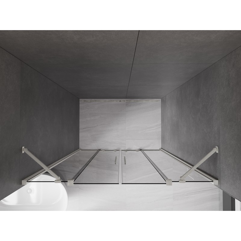 Mexen Velar Duo drzwi prysznicowe rozsuwane 140 cm, grafit, nikiel szczotkowany - 871-140-000-42-97