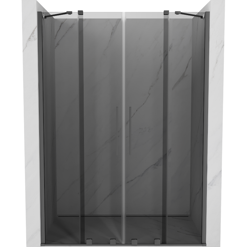 Mexen Velar Duo Schiebetür Dusche 150 cm, Graphit, Gun Metal - 871-150-000-42-95