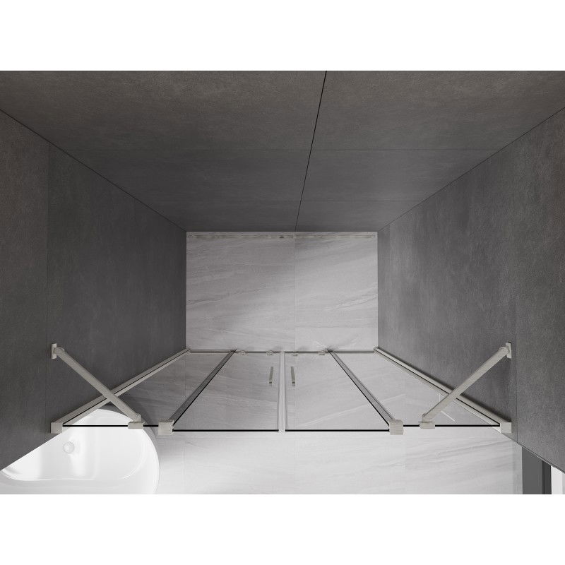 Mexen Velar Duo portes de douche coulissantes 160 cm, graphite, nickel brossé - 871-160-000-42-97