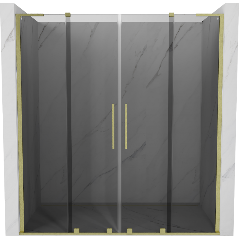 Mexen Velar L Duo porta de duche deslizante 180 cm, grafite, dourado escovado - 871-180-003-42-55