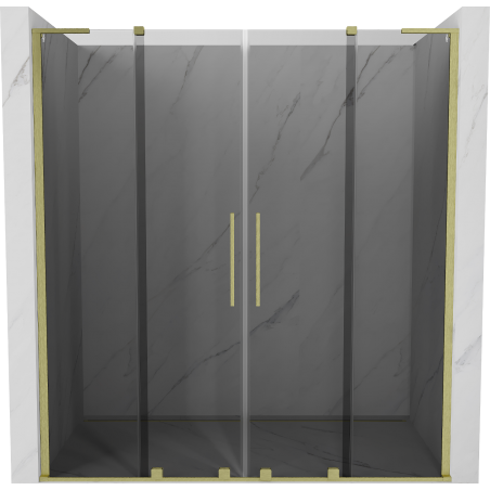 Mexen Velar L Duo schuifdouchedeur 200 cm, grafiet, goud geborsteld - 871-200-003-42-55