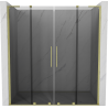 Mexen Velar L Duo 200 cm sliding shower door, graphite, brushed gold - 871-200-003-42-55