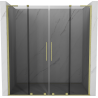 Mexen Velar L Duo schuifdouchedeur 200 cm, grafiet, goud geborsteld - 871-200-003-42-55