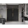 Mexen Velar L Duo 200 cm sliding shower door, graphite, brushed gold - 871-200-003-42-55