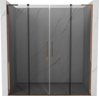 Mexen Velar L Duo schuifdouchedeur 170 cm, grafiet, roze goud - 871-170-003-42-60