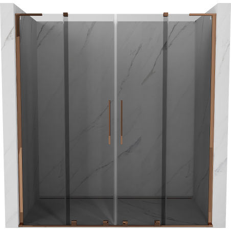 Mexen Velar L Duo Schiebetür Duschwand 180 cm, Graphit, Roségold - 871-180-003-42-60