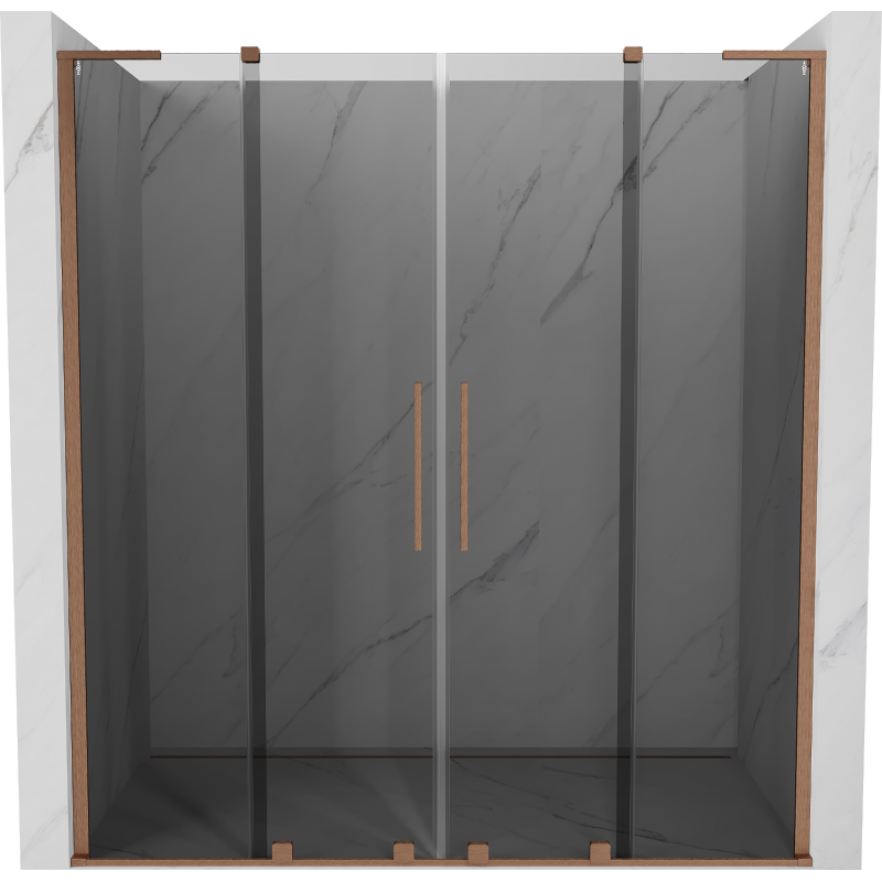 Mexen Velar L Duo porte doccia scorrevoli 170 cm, grafite, rame spazzolato - 871-170-003-42-65