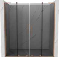 Mexen Velar L Duo sliding shower doors 180 cm, graphite, brushed copper - 871-180-003-42-65