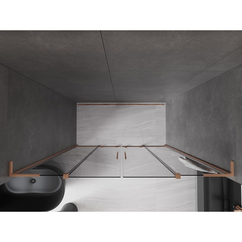 Mexen Velar L Duo klizna tuš vrata 180 cm, grafit, brušeni bakar - 871-180-003-42-65