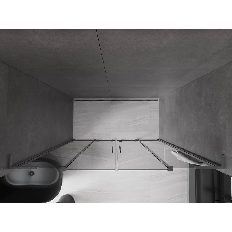 Mexen Velar L Duo drzwi prysznicowe rozsuwane 200 cm, grafit, gun gray szczotkowany - 871-200-003-42-66