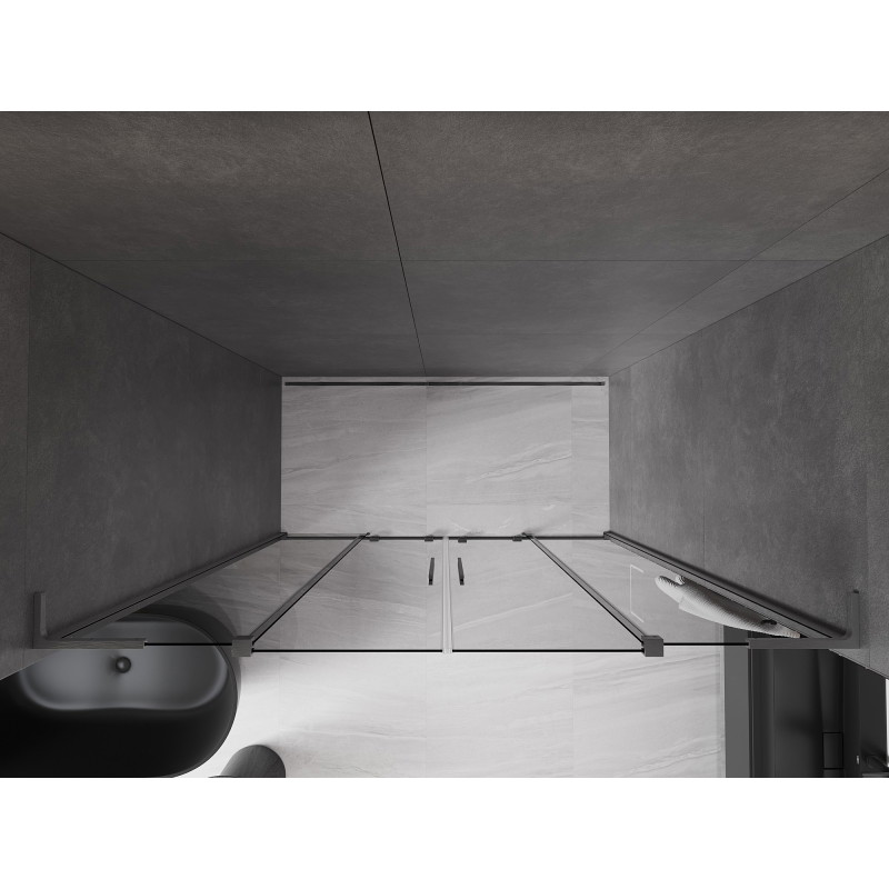 Mexen Velar L Duo lükanddušš uksed 200 cm, grafiit, harjatud relv hall - 871-200-003-42-66