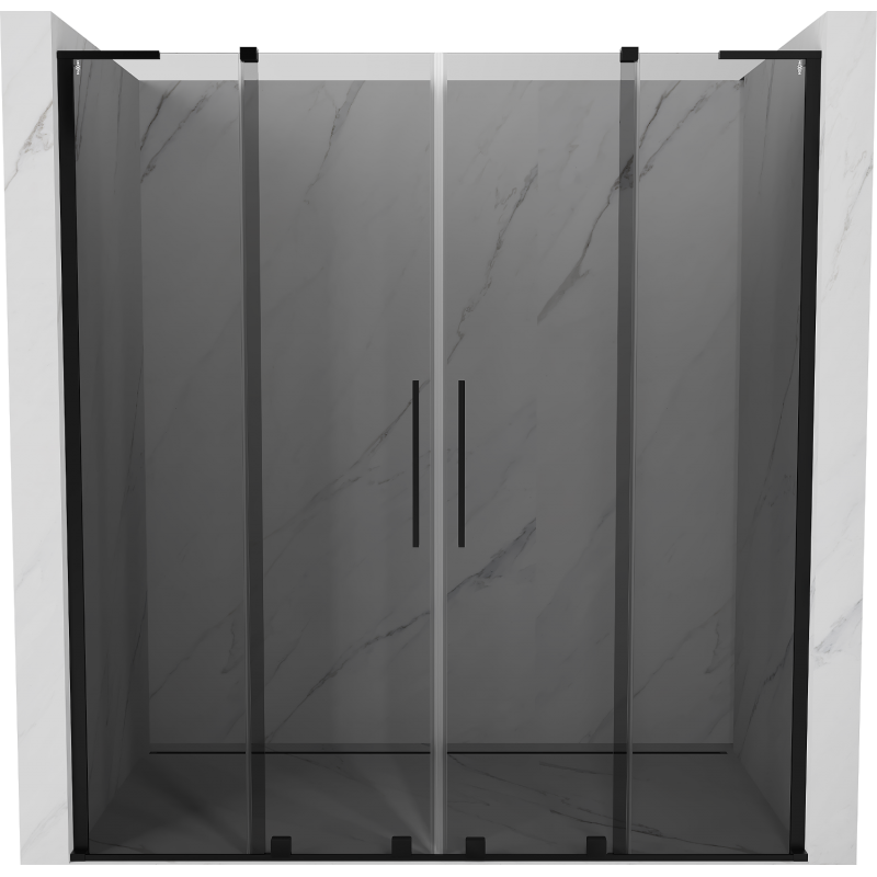 Mexen Velar L Duo sliding shower doors 170 cm, graphite, black - 871-170-003-42-70